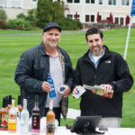 John Richard and David Mangiantine of McLaughlin & Moran’s Elevated Spirits Division prepared tasting samples at one of the holes.