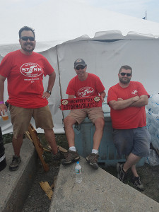 Joe Welch, Off Premise Sales Representative; Brent Ryan, Newport Storm Co-founder; and Greg Haupt, Brewery Volunteer. 20150726_130329-2