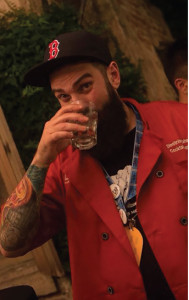 Connecticut’s Dimitrios Zahariadis takes a much-needed water break during the action at Tales of The Cocktails 2014 in New Orleans. “Keeping hydrated was key to survival,” he said. Photo by Gabi Porter.