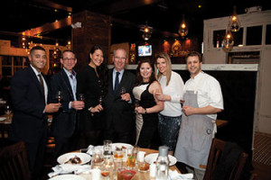 Giancarlo Cowan, Zone Manager, Brescome Barton; Carl Franco, Owner, Francos Wine and Spirits; Kathy Chan, Moet Hennessy Asian Ambassador; Cyrille Gautier-Auriol, Hennessey Ambassador; Ashley Kent, On Premise Account Manager CT, Moet Hennessy; Michelle Mauro, General Manager, South End; Nick Martschenko, Chef, South End.