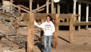 Lisa Konicki, Westerly Chamber of Commerce executive director, at the former site of Mermaid Snack Bar in 2012.