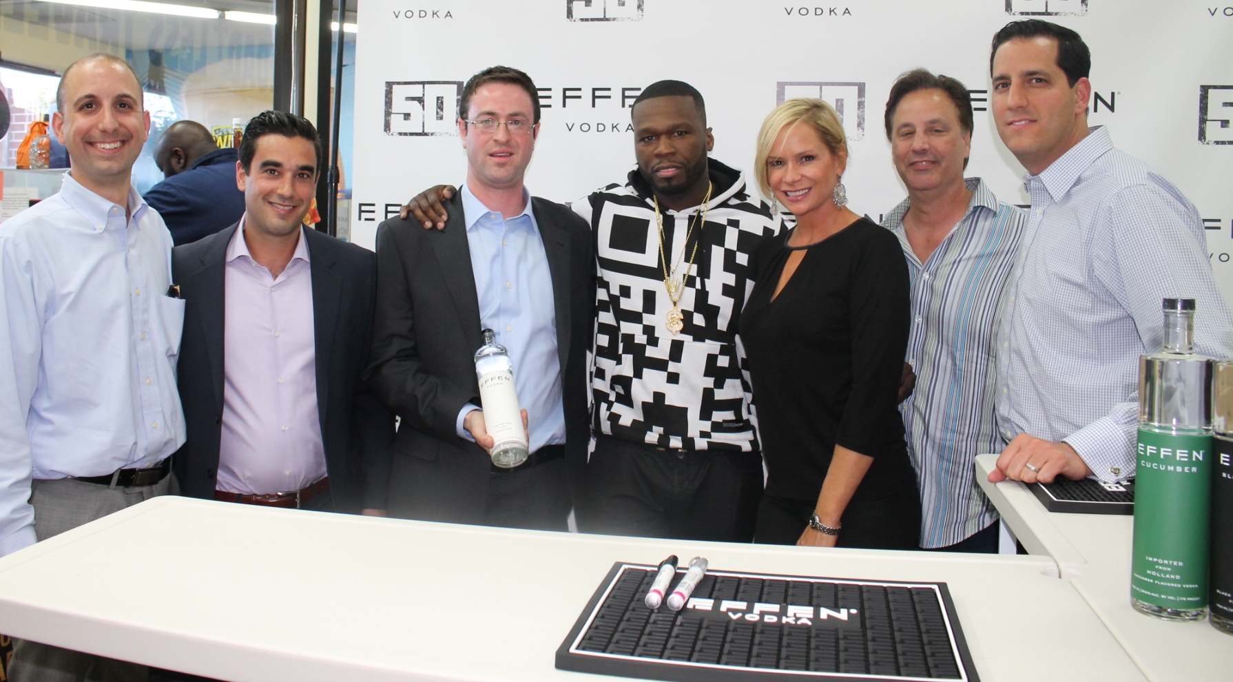 50 Cent Promotes Effen Vodka in Home State