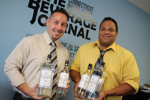 Tim Gurney, General Manager, Ace Distributing of Connecticut and Alpha Distributing of Rhode Island and Darchell Wilson, Sale Representative, Ace Distributing, with Dutchcraft Vodka.