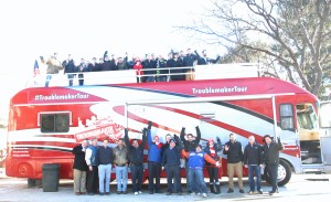 The Allan S Goodman team with The Troublemaker Red Bus Tour.