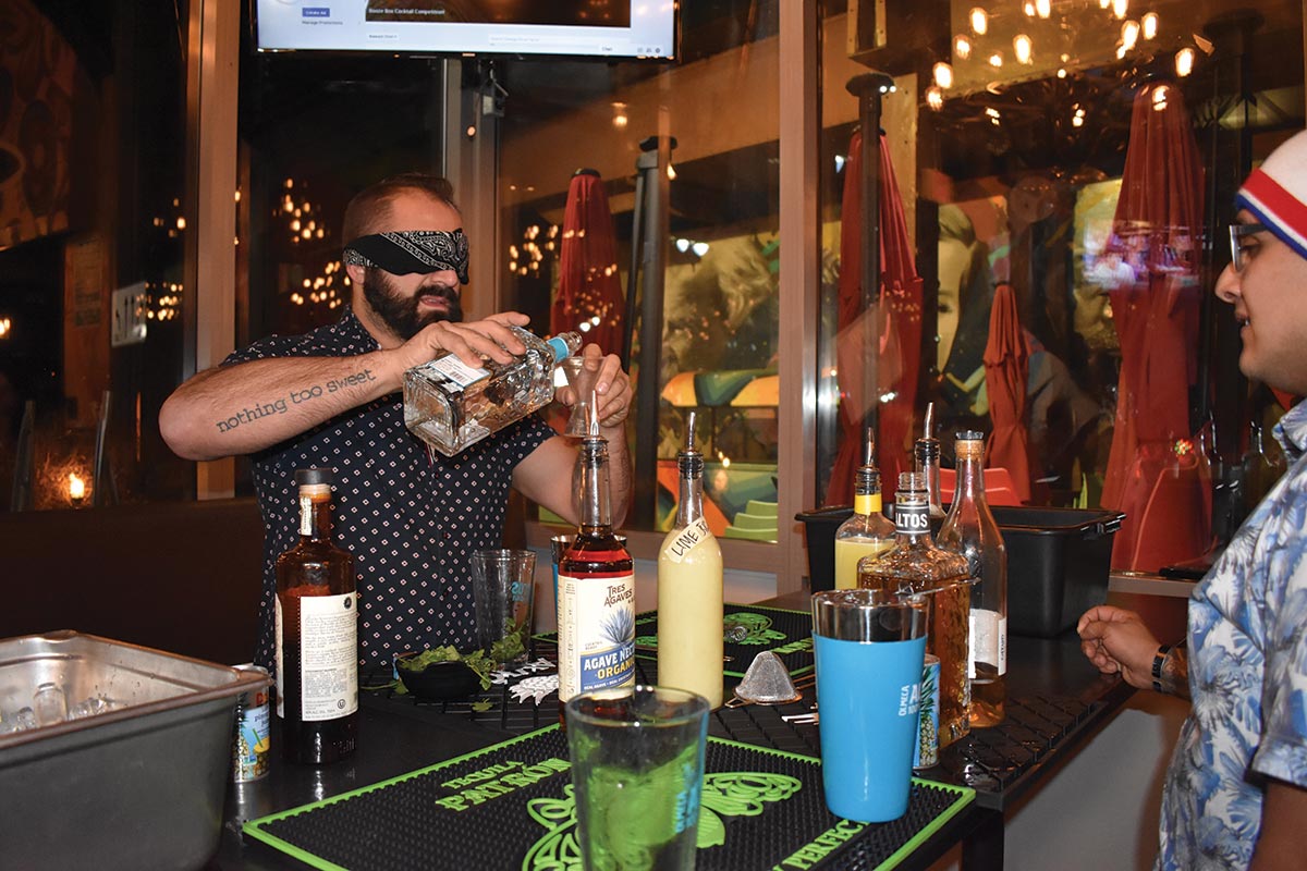 Chango Rosa Hosts Blindfolded Bartending Challenge