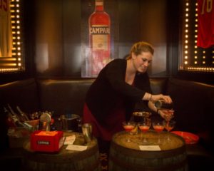 Hannah Welans of jm Curley in Boston also created cocktails featuring Campari products during the Spirited Dinner on February 6.