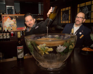 Paul Sevigny of DiSaranno next to Frank Martucci, Director of Beverage Operations, Twin River Casino. Photo By Chris Almeida.