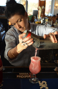 Bartender Jocelyn Laferriere with the Cranberry Rose. 