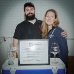 Stonington, CT’s Beer’d Brewing’s Aaron Simoncini, Owner and Brewer, and Precious Putnam, Owner and Operations Manager. Rhode Island Brew Fest 2016.