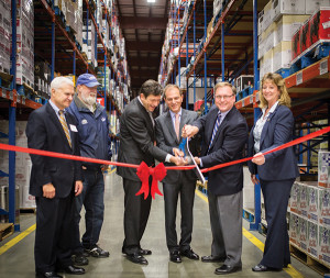 Brian Albenze (center with scissors) is shown cutting a ribbon at CDI’s 2015 expansion celebration. Gene Luciana, Chief Financial Officer, Charmer Sunbelt Group; Terry Backer, State Representative; Charles Merinoff, Chief Executive Officer, Charmer Sunbelt Group; Brian Albenze; Stratford Mayor John Harkins; Laura Hoydick, State Representative.