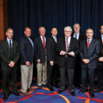 Rogo Distributors was named Vendor of the Year. Rogo Distributors is a division of Allan S. Goodman, Inc. Shown are: Scott LaBelle, Kevin Byrnes, Steve Hayes, Paul Githmark, Steve Ogren, Clem Sayers, Bill Hannon, Dave Heller and Eric Lemieux. Photo by Brian Ambrose.