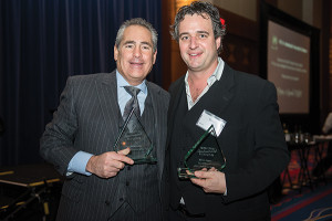 Shown is 2012 Restaurateur of the Year, Steven Abrams of Max Downtown with 2012 Chef of the Year, Ryan Jones of The Mill @2T.