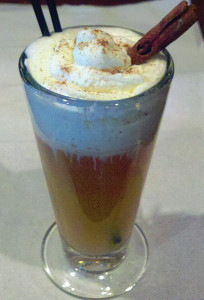 DeSerio's favorite winter cocktail, Earl Michter, prepared with homemade whipped cream.