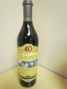 40th Anniversary Caymus Napa Cabernet special label edition.