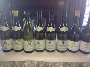 Wine line up at Zachys Master Class event.