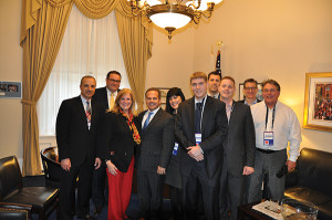 Bahjat Shariff, Board of Directors; Michael Lester, Board of Directors; Dale J. Venturini, President/CEO RIHA; Representative David Cicilline; Lisa Doucet-Albert, Board of Directors; Matthew Bussey, Manager of Governmental Affairs, RIHA; Antonio Fonseca, Board of Directors; Theodore M. Newcomer, Board of Directors; Ken Cusson, Past Chairman of the Board; and H. Robert Bacon, 2014 Chairman of the Board.