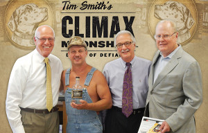 Blaise Tramazzo, Spirit Director, Hartley and Parker; Tim Smith, Owner/Founder and Master Distiller, Climax Moonshine; Paul Angelico, General Sales Manager, Hartley and Parker; and Peter Madden, Senior Vice President of Sales, Climax Moonshine.