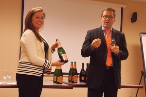 Ashley Kent, On Premise Account Manager, CT, Moet Hennessey USA with Cyril Brun, Winemaker, Veuve Clicquot.