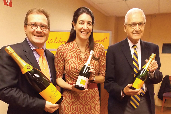 Cyril Brun, Winemaker, Veuve Clicquot with Wendy Eber, President, Slocum & Sons, Inc. and Lester Eber, Chairman and CEO, Slocum & Sons, Inc.