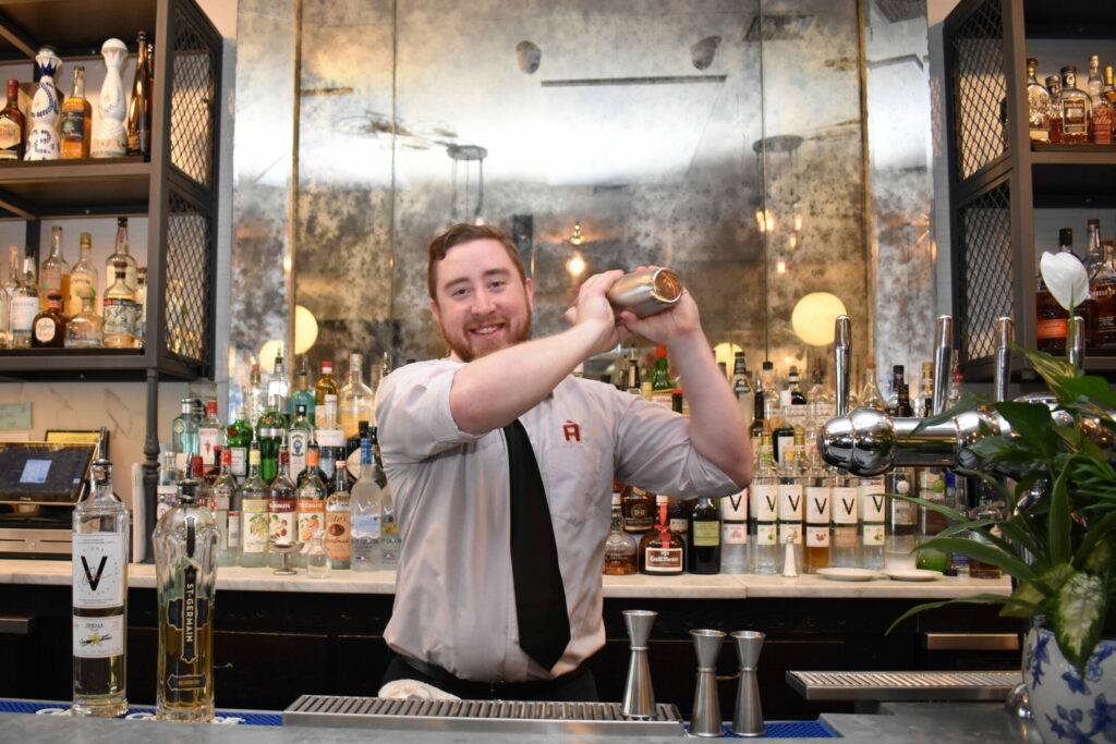 Bartender Kevin Stephansen creates the La Fleur at `Avert.