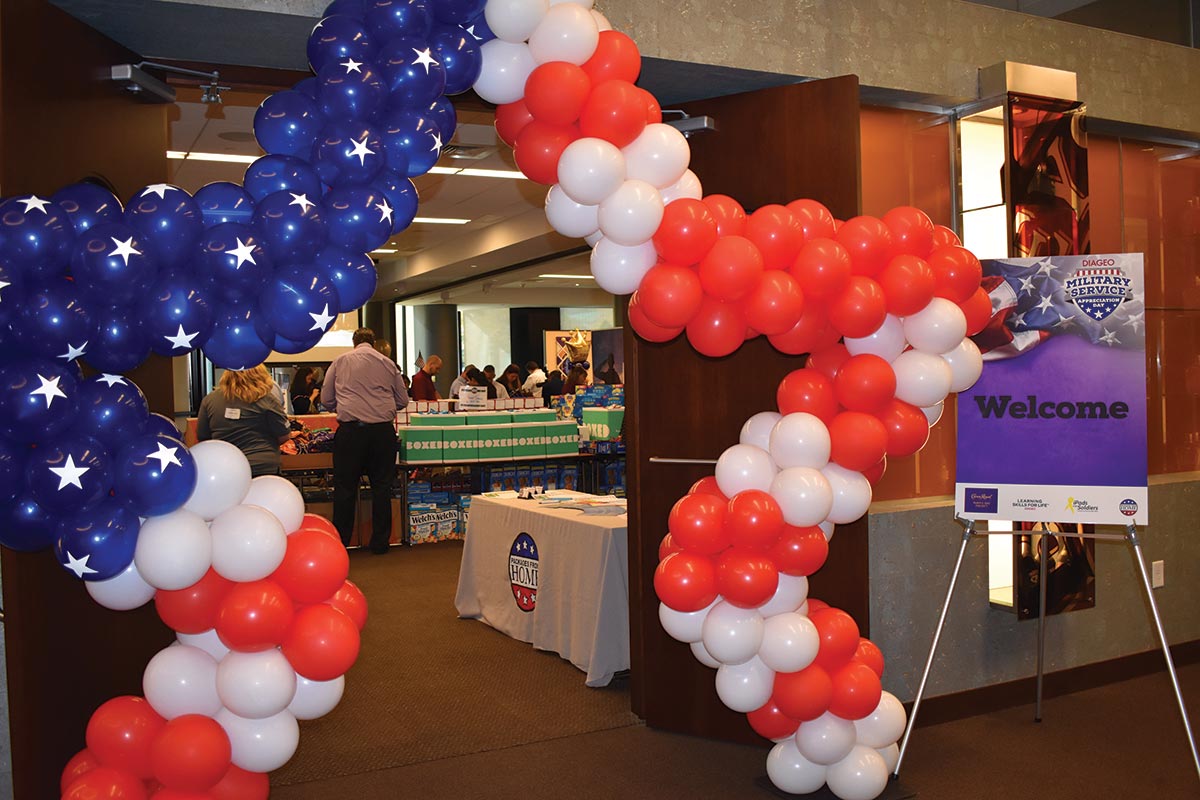 Diageo Employees Assemble Care Packages for Troops