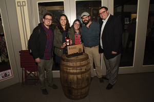 Winning team and judges: The Cocktail Guru, Jonathon Pogash; Jen Davis, The Eddy; Morgan Peralman, The Shop; Ben Terry, “Eat Drink RI;” and Mike Lester, M.S. Walker.