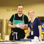 Chef and Owner Derek Wagner of Nick’s on Broadway and Kate Masury, Program Manager, Eating with the Ecosystem.