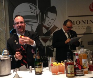 Frank Martucci (on left) at the 17th Annual IBA Pan American Cocktail Competition and Educational Show San Juan, Puerto Rico in 2013.