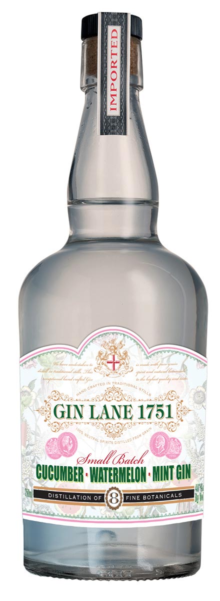 Gin Lane 1751 Cucumber, Watermelon & Mint blends refreshing watermelon with crisp cucumber and fresh-picked English mint. With Gin Lane 1751 London Dry Gin as the base, the juniper and botanical notes are still prominent throughout but are a meld of the bright fruit flavors.