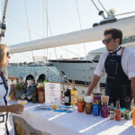 Pogash and guest aboard Pete Townsend’s yacht. Photo by Chris Almeida.