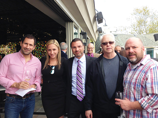 At Rooftop 120 in Glastonbury: Bill Driggs, Owner, Two Hopewell, South Glastonbury; Crissy Peterson, Select Brands Manager, Hartley and Parker; Frank LaTorra, Sales Manager, Hartley and Parker; Tom Grant, Executive Chef, Wethersfield Country Club; and Bruce Swanson, Owner, Suburban Liquors, Rocky Hill.