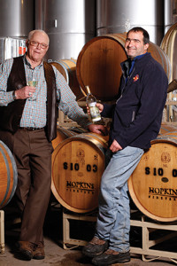 Hopkins winery founder, Bill Hopkins and winemaker, Jim Baker. 