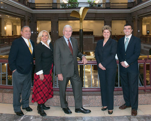 Connecticut Package Stores Association’s Raymond Collins, Judy Ganswindt, Carroll J. Hughes, Jean Cronin and Sean Hughes.