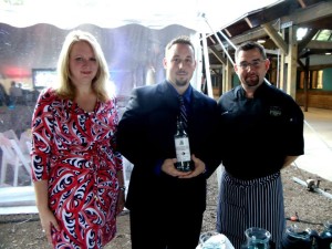 Shown with Ace Distributing sales representative Donna Schweder is Ace's Sales Manager Tim Gurney and Dave Bouchard, Bar Manager/Head Mixologist at Max Fish.