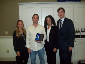  Left to right: Meghan Nick, Diageo Sales Specialist; Joe Kagerer of Allan S. Goodman; Megan Liguori; Diageo Sales Specialist; Steve Giles, Diageo Sales Director in Connecticut.