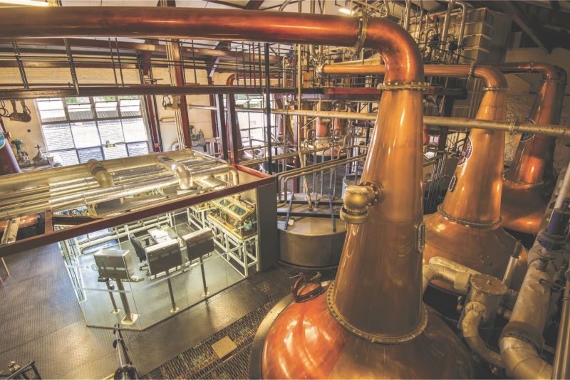 Bushmills, in County Antrim, is the oldest distillery on the island of Ireland, but the stills are thoroughly modernized