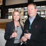 Christine Langford, Sales Representative, M.S. Walker with Tim Haxton, Owner, Haxton’s Liquor Store.