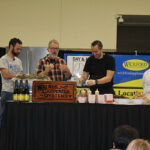 Jules Opton-Himmel of Walrus and Carpenter Oysters with Bill Russell, Winemaker and Owner, Westport Rivers Winery and Chef Derek Wagner of Nick’s on Broadway, during a food and wine seminar.