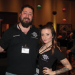 Joe Landolfi, Brand Manager, Market St. Spirits, a division of Opici Wines, with Jen Murphy, Brinley Gold Shipwreck Rum.