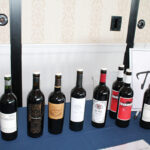 Wines on display to taste.