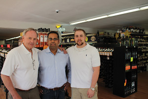 Vino et al Wine & Liquor Superstore: Ty Nicholson, Wine and Spirit Director; Hemant Sujan, Owner; Ryan Hackett, Store Manager.