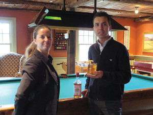 Bartender Jessica Olsen with Food and Beverage Manager Stefano Middei, and the Apple Old Fashioned.