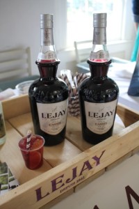 LeJay Crème de Cassis and a cocktail sample.