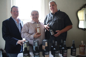 All from Espiritus Group: Brian Woods, Chris Leskowicz and Randall Bird with Lost Distillery Scotch of Scotland and Six Saints Rum of Grenada Caribbean Rum.