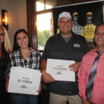 Amanda Pekar, Portfolio Manager Patrón Spirits, CDI; Stacey Giatas, second place winner; John Conway, first place winner; Jeremy Mead, third place winner.