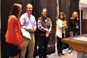 . Tasha Sprague, consultant to Carolyn’s Sakonnet Vineyard; Steve Krohn, Director of Wine Education, Carolyn's Sakonnet Vineyard; Gerhard Ziemer, Artisan Barrels and Tanks, Inc.; Elaine Bernier, Sakonnet Winemaker; Lorraine Frank, Vineyard Manager.