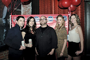 Jim Crooks, VP Sales & Marketing, Narragansett Beer; ‘Gansett Girl Gia Conti; Ted Krapf, Narragansett Sales Team; ‘Gansett Girls Amanda and Melissa.