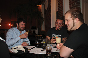 Edoardo Branca, a sixth-generation member of the Branca family, next to Tim Cabral, Owner, Ordinary and Dan Rek, Bar Manager, Elm City Social. The three served as the judges for the final series competition.