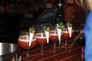 Bartender Ashley Lurie preparing her winning cocktail, the “Amor y Amaro.”