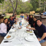 The group of trade professionals gathering for lunch at Viña Calyptra in Chile.